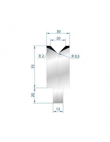 Cối chấn 1V 20 α=88º H55 Max. T/m=100