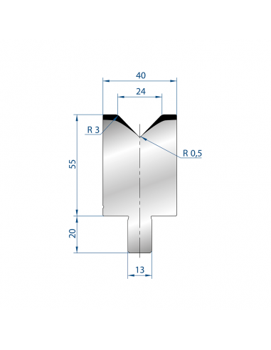 Cối chấn 1V 24 α=88º H55 Max. T/m=100