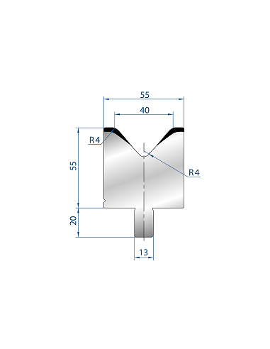 Cối chấn 1V 40 α=85º H55 Max. T/m=100