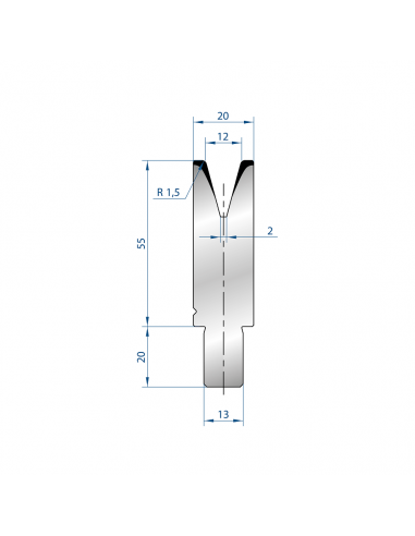 Cối chấn 1V 12 α=30º H55 Max. T/m=40