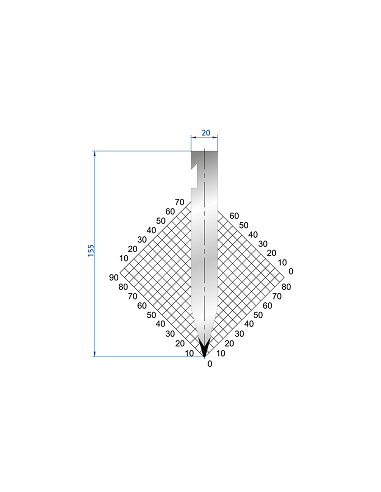 Dao chấn 30º 1226, H=155, R=1 Max T/m=100