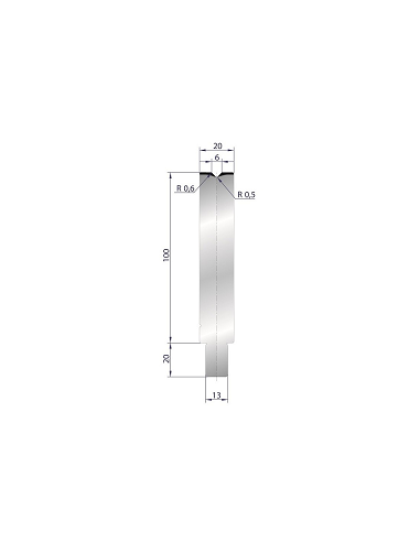 Cối chấn 1V 6 α=86º H100 R0.6 Max. T/m=100, C45