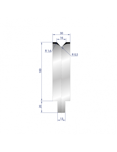 Cối chấn 1V 16 α=86º H100 R1.6 Max. T/m=100, C45