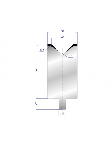 Cối chấn 1V 40 α=86º H100 R3 Max. T/m=100, C45