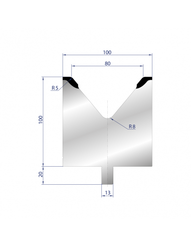 Cối chấn 1V 80 α=86º H100 R5 Max. T/m=100, C45