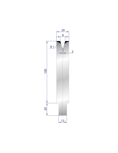 Cối chấn 1V 8 α=30º H100 Max. T/m=40, C45