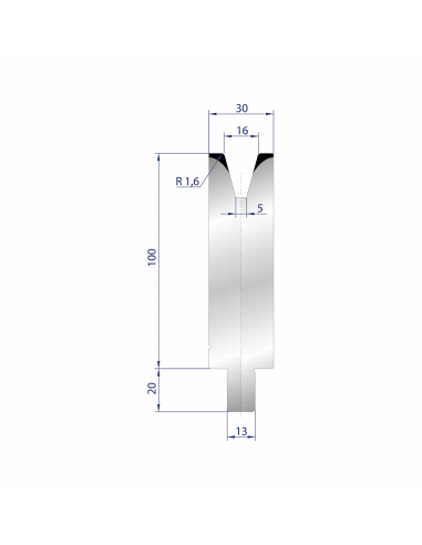 Cối chấn 1V 16 α=30º H100 Max. T/m=45, C45