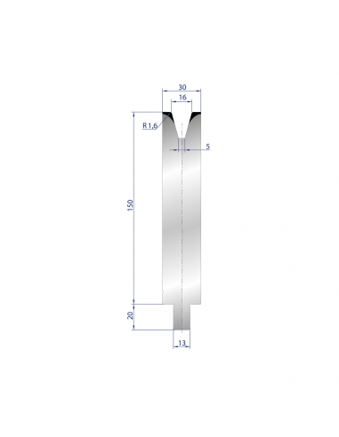 Cối chấn 1V 16 α=30º H150 Max. T/m=45, C45