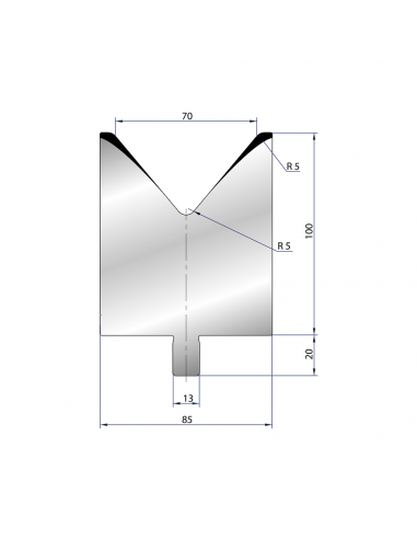 Cối chấn 1V 70 α=80º H100 Max. T/m=150, 42CrMo4