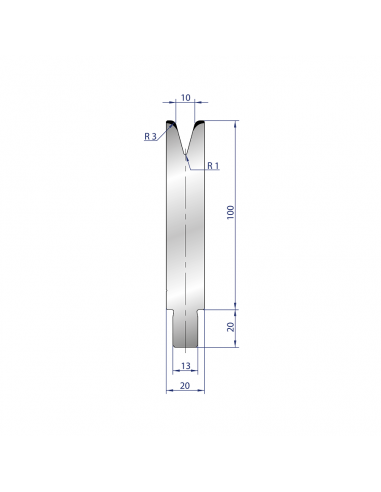 Cối chấn 1V 10 α=30º H100 R3 Max. T/m=30, 42CrMo4