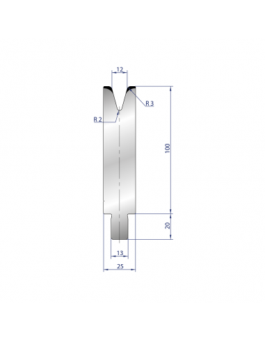 Cối chấn 1V 12 α=30º H100 R3 Max. T/m=40, 42CrMo4