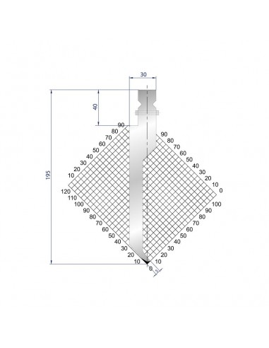 Dao chấn 86º, H=157, R=1 Max T/m=65, 42CrMo4